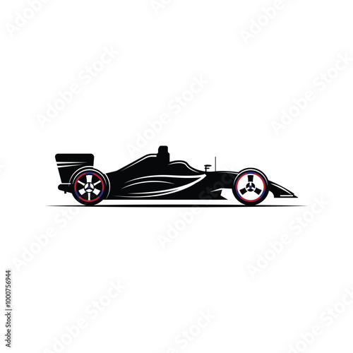 F1 racing car icon logo transport jet sport racing car symbol concept art pit crew stop isolated vector design black shell template oil turbo jet hybrid power black background race single seat