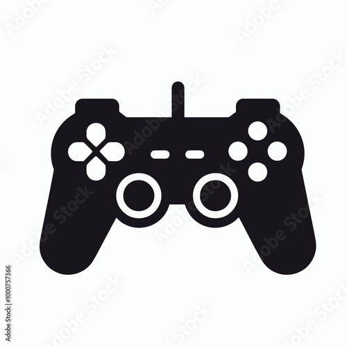 elegant black silhouette style joystick, Gamepad joystick virtual game controller video gaming esport monochrome black icon vector