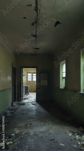 a room with a lot of debris all over the floor