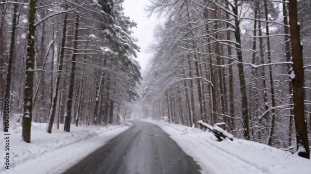 Scenic Forest Road Blanketed in Snow with Heavy Snowfall – Perfect for Nature Lovers and Winter Photography Enthusiasts Scenic Forest Road Blanketed in Snow with Heavy Snowfall – Perfect for Nature Lovers and Winter Photography Enthusiasts