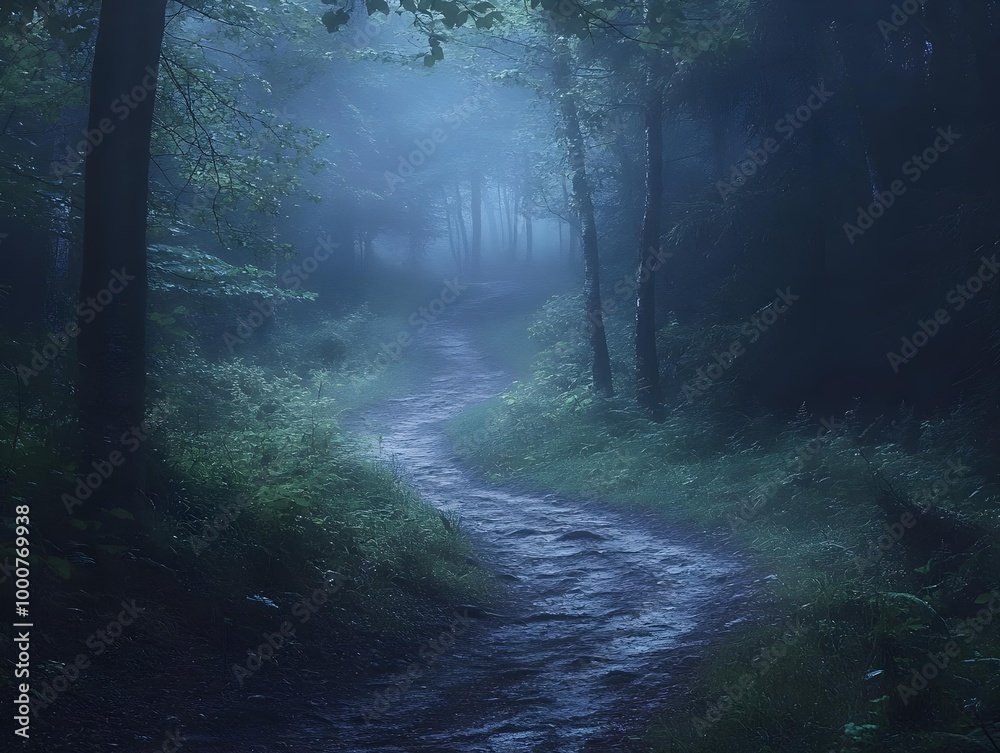 Fototapeta premium foggy forest in the morning