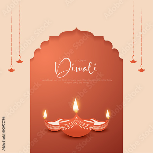 Happy Diwali Indian festival of lights, holiday Background, Diwali celebration greeting card, abstract vector illustration design.
