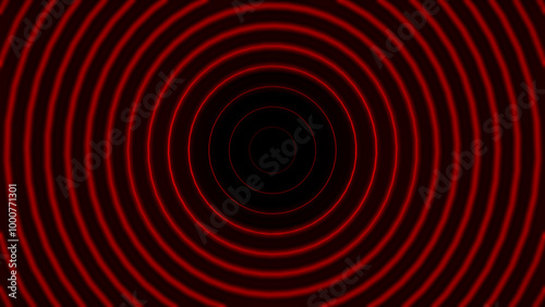 A neon colored circle with red, red and green lights, tunnel circle image.