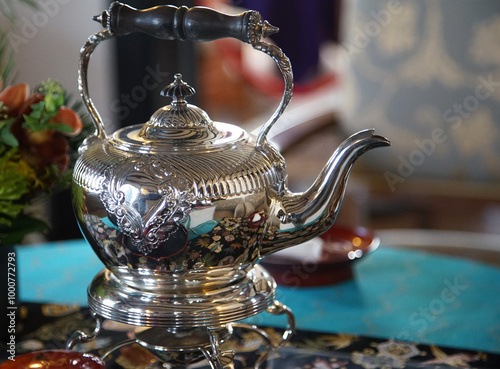 teapot on a wooden table