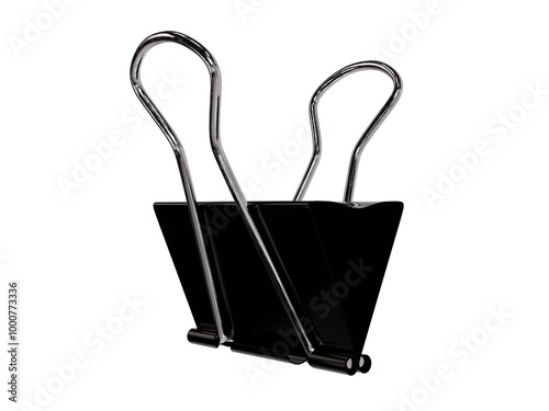 black paper clip isolated png 3d high-resolution illustration Realistic