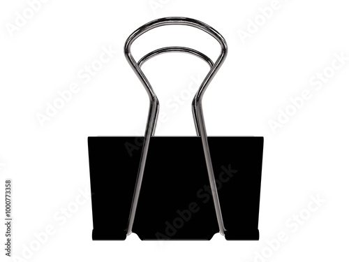 black paper clip isolated png 3d high-resolution illustration Realistic