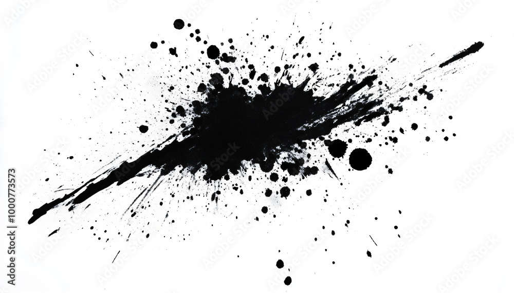 Random bursts and splatters of ink in black and white or vibrant colors, evoking a raw, artistic energy Random bursts and splatters of ink in black and white or vibrant colors, evoking a raw, artistic energy