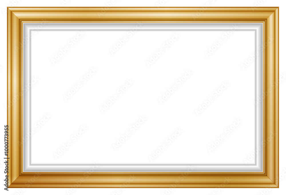 An Illustration elegant gold picture frame with super realistic shape. Approximate frame size 180x120 cm, high resolution 72 dpi. This image is NOT generated by Ai. The vector version is available An Illustration elegant gold picture frame with super realistic shape. Approximate frame size 180x120 cm, high resolution 72 dpi. This image is NOT generated by Ai. The vector version is available