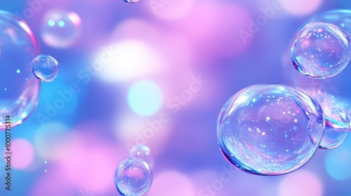 Wallpaper Mural Seamless pattern of transparent bubbles floating over a vibrant rainbow-colored background, creating a playful, energetic atmosphere. Torontodigital.ca