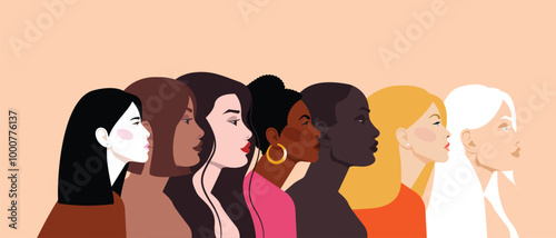 Silhouette of Diverse Multiethnic Women Sharing Ideas and Information – Social Network and Female Community, Celebrating Friendship and Communication

