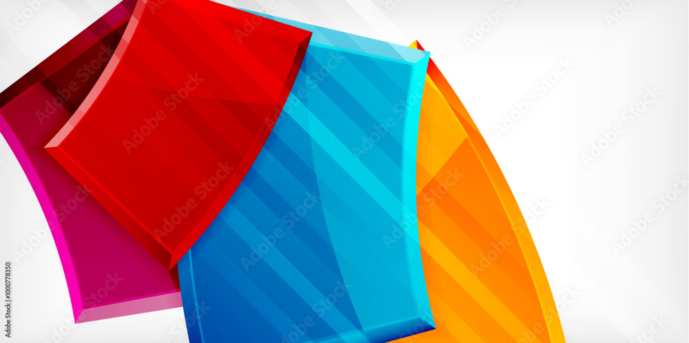Obraz premium Vector abstract color geometric shapes. Illustration For Wallpaper, Banner, Background, Card, Book Illustration, landing page
