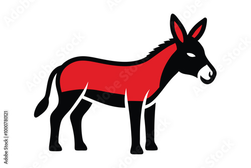 Solid color Mule animal vector design