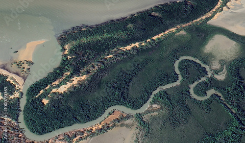 Obraz na płótnie Aerial View of Van Diemen Gulf Coast, Australia w salonie