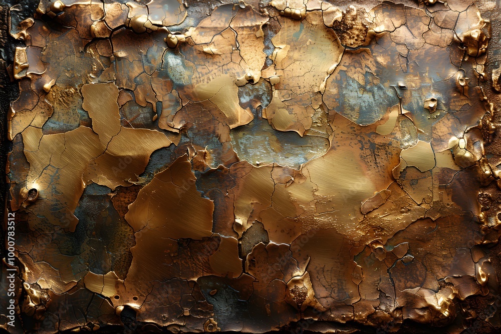 Abstract Textured Painting with Metallic Gold and Bronze Cracks - Modern Art for Home Decor, Office Design, or Art Installation Abstract Textured Painting with Metallic Gold and Bronze Cracks - Modern Art for Home Decor, Office Design, or Art Installation