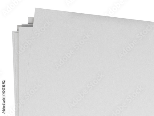 White sheet paper png Realistic empty paper note template 3d high-resolution illustration