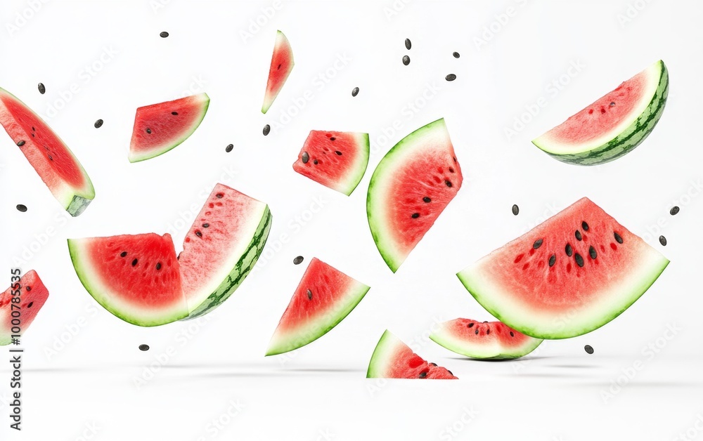 Watermelon Slices in Air Generative AI Watermelon Slices in Air Generative AI