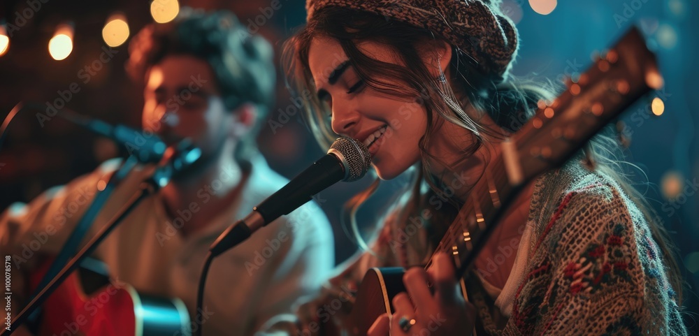 Acoustic Duo Performing Live at a Cozy Venue
