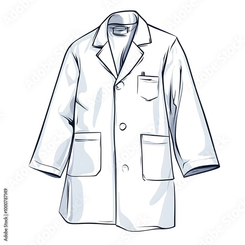 White Lab Coat Illustration  Medical Uniform  Doctor s Outfit  Healthcare Professional  He photo