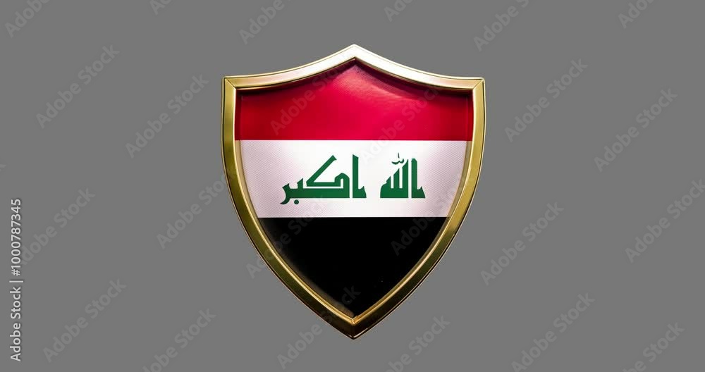 Iraqi Flag Shield 3D Animation - Dynamic Representation of Heritage Iraqi Flag Shield 3D Animation - Dynamic Representation of Heritage