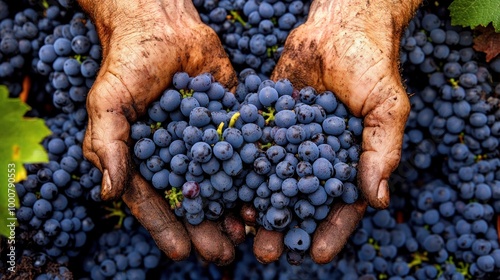 Italian Vineyard on Mount Etna, Sicily: Hand-harvested Nerello Mascalese Wine photo