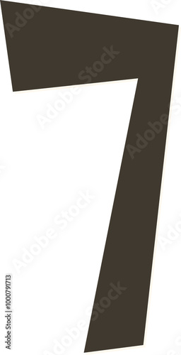 Black font, number 7