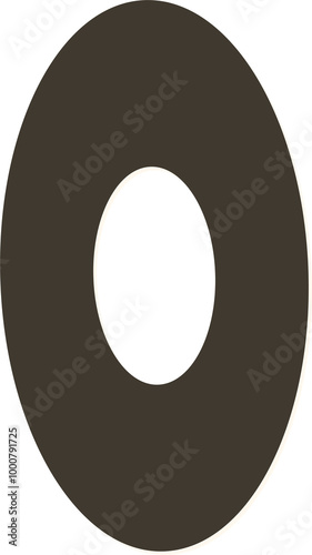 Black font, number 0
