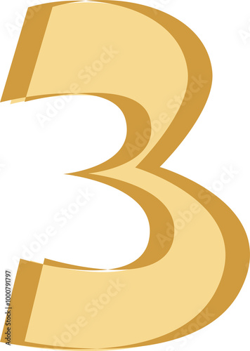 Retro font, number 3