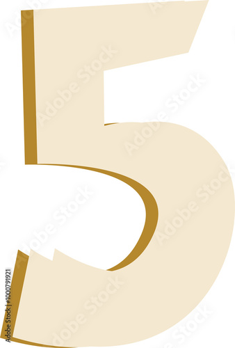 Cartoon font, number 5