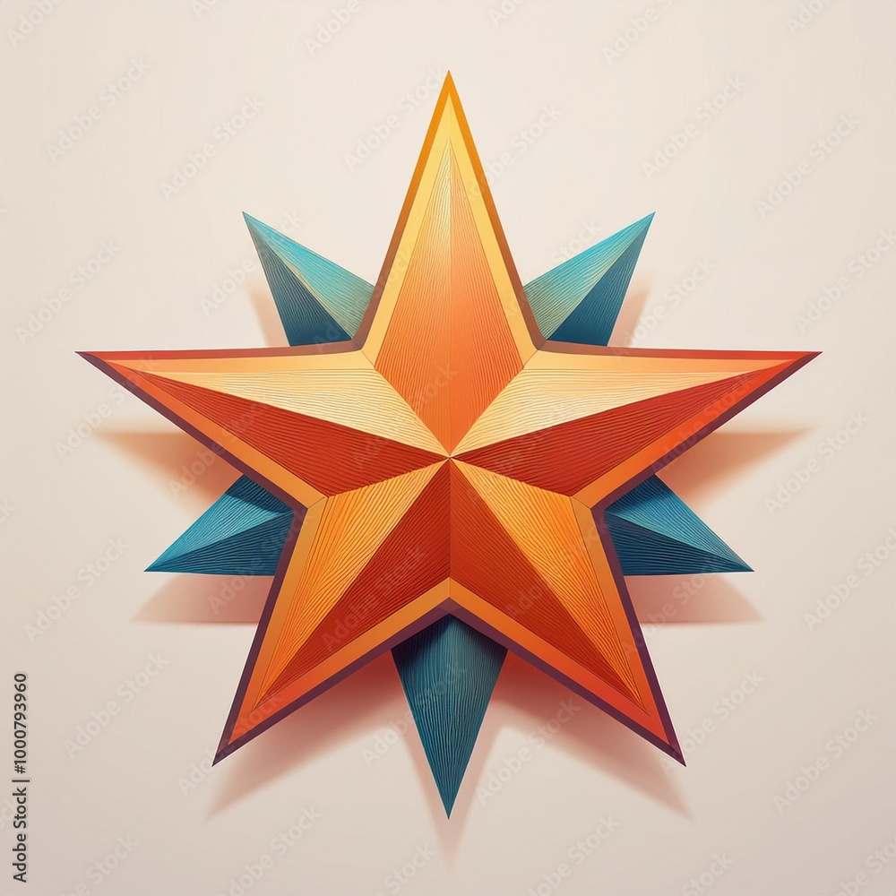 Obraz premium Flat art star logo, designed with a simple and simple shape