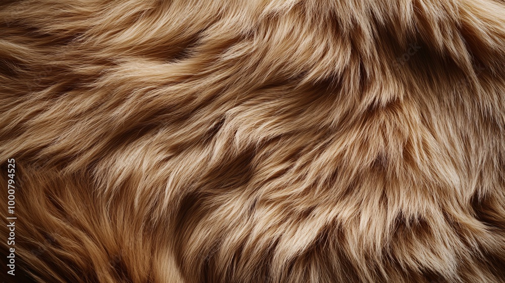 Textured golden fur close-up, white background Textured golden fur close-up, white background
