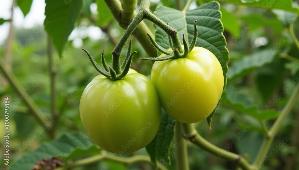 Freshly harvested green tomatoes ready for the kitchen Freshly harvested green tomatoes ready for the kitchen