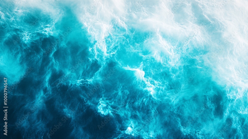 Ocean waves with vibrant turquoise colors. Ocean waves with vibrant turquoise colors.