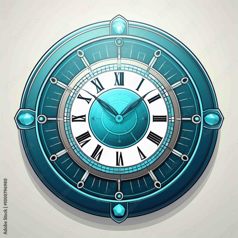 Futuristic Roman Clock Vector Futuristic Roman Clock Vector