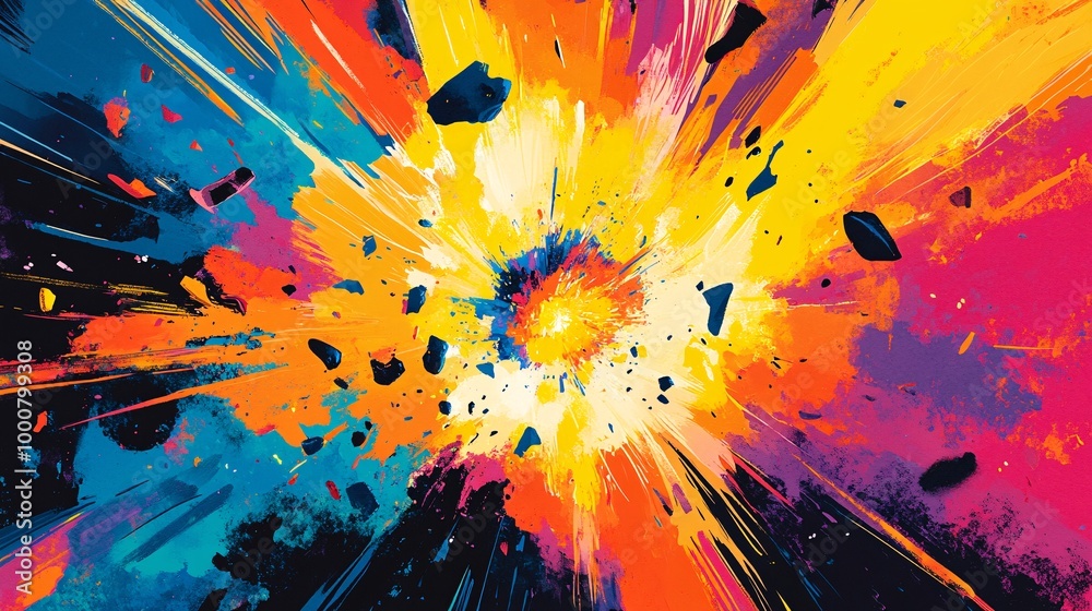 Colorful explosion with vivid patterns. Colorful explosion with vivid patterns.