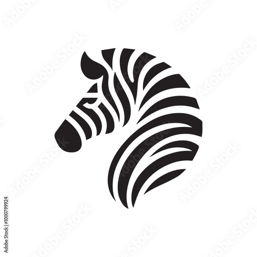 Minimalist zebra logo with white background