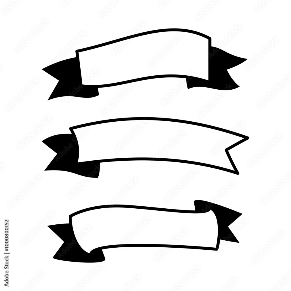 Set of ribbons and labels - design elements on white background.