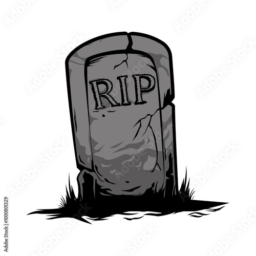 RIP tombstone halloween vector illustration