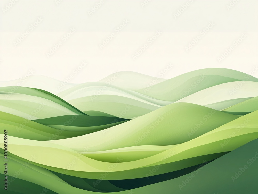 Abstract green hills and waves, soft background Abstract green hills and waves, soft background