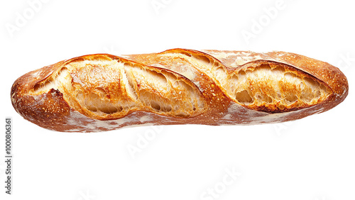 French baguette bread isolated on transparent background.