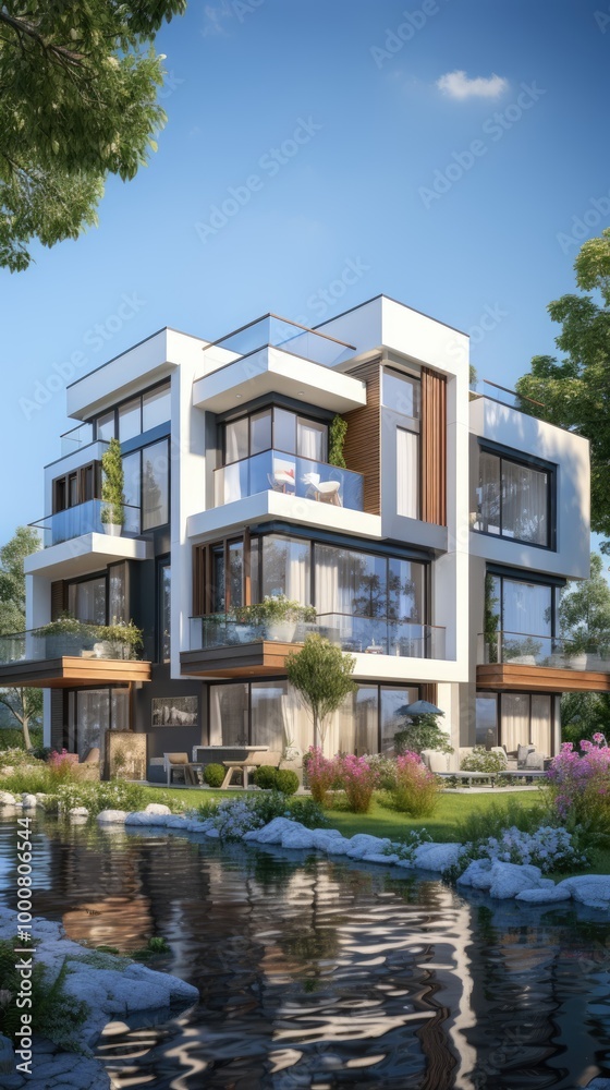 Fototapeta premium New housing development building houses for increased demand in rural area 