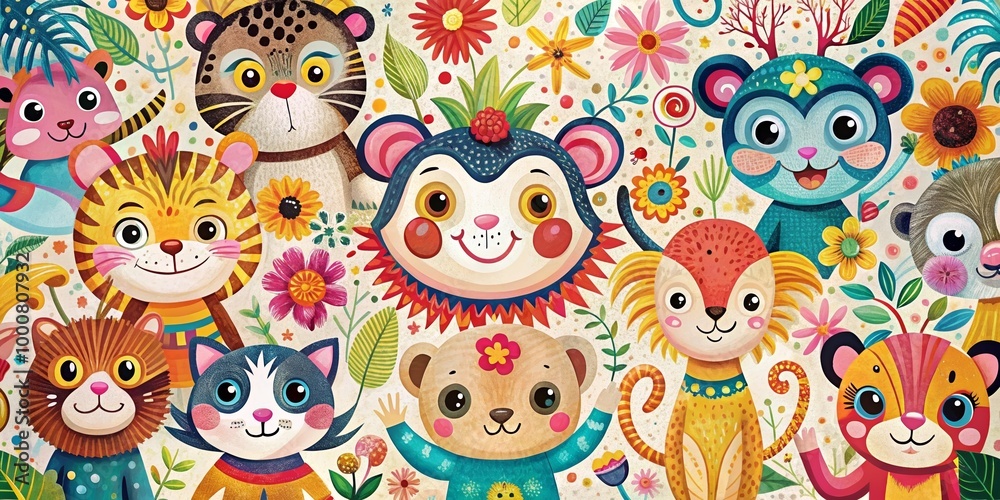pattern with funny monsters pattern with funny monsters