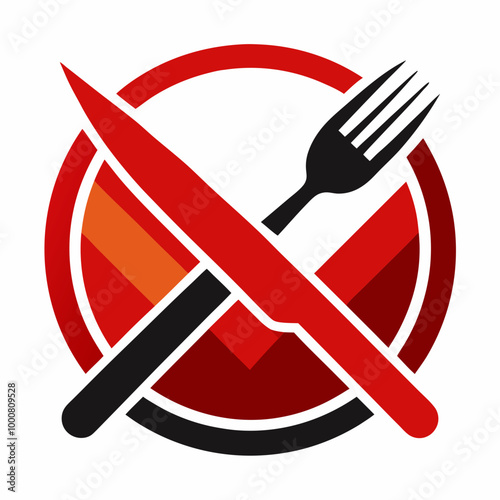 Fork and knife logo vector illustration on white background