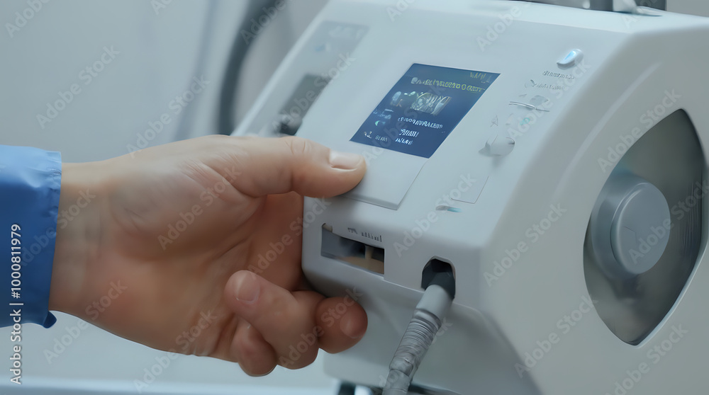 someone is using a machine to operate a machine with a button someone is using a machine to operate a machine with a button