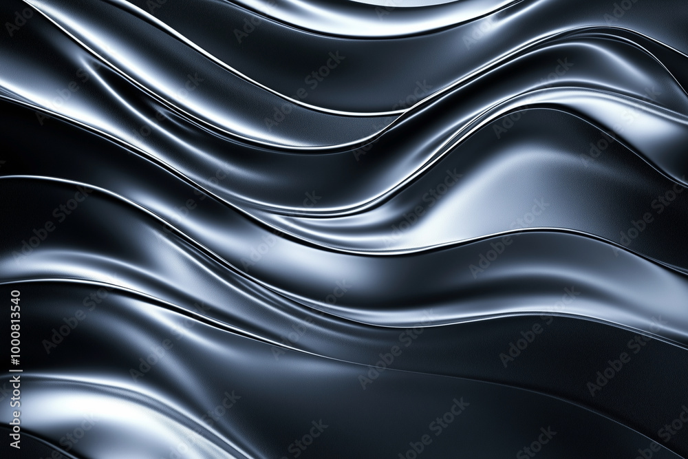  image is a black and silver wave pattern. The texture of the wave is rough and the color is dark. The image has a moody and mysterious feel to it