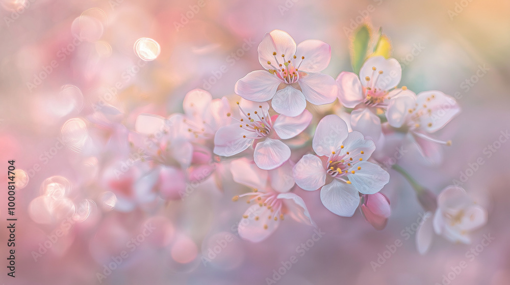 Soft Pink Cherry Blossom Branch in Bloom Soft Pink Cherry Blossom Branch in Bloom