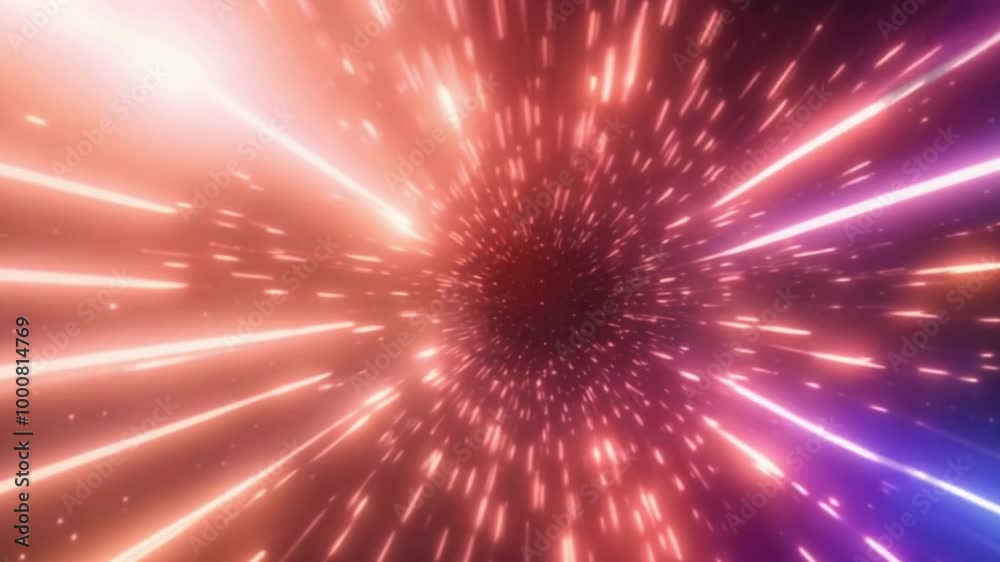 Abstract Pink Light Tunnel with Circular Pattern and Stars Abstract Pink Light Tunnel with Circular Pattern and Stars