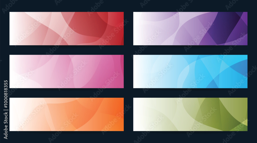 Abstract line curve colors set art design elements headers Abstract line curve colors set art design elements headers