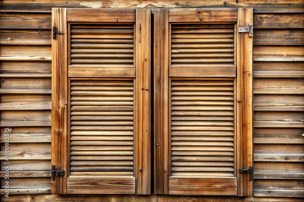 Close-up of rustic wooden shutter window Close-up of rustic wooden shutter window