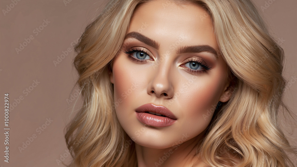 Beautiful woman in a golden gown, exuding a sense of elegance and charm, perfectly poised against a soft backdrop. Beautiful woman in a golden gown, exuding a sense of elegance and charm, perfectly poised against a soft backdrop.