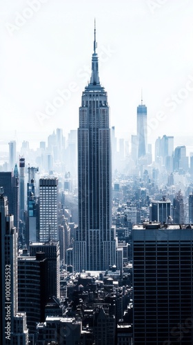 New York city skyline on white background 